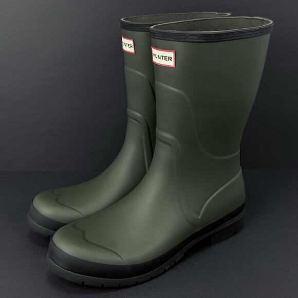 Hunter Original Short Rain Boots Men’s Size 11 Green Black Waterproof New No Box main image 4